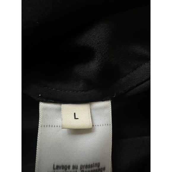 EDUN | 100% Silk Black Tank w/ White Trim | Size Large - Picture 5 of 7